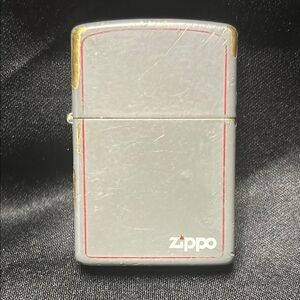 Red Stripe Gray Zippo